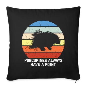 Porcupines Designs for Animal Lovers Rodent - Sofa pillowcase 17,3'' x 17,3'' (45 x 45 cm) - black - Front