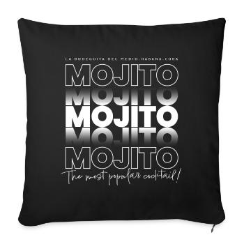 Mojito - The most popular cocktail ! - Housse de coussin décorative 45 x 45 cm - noir - Devant