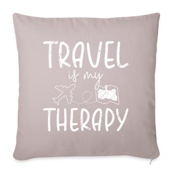 Travel is My Therapy - Sofa pillowcase 17,3'' x 17,3'' (45 x 45 cm) - light taupe - Front