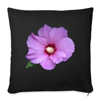 Fleur rose rose Guimauve rose - Housse de coussin décorative 45 x 45 cm - noir - Devant
