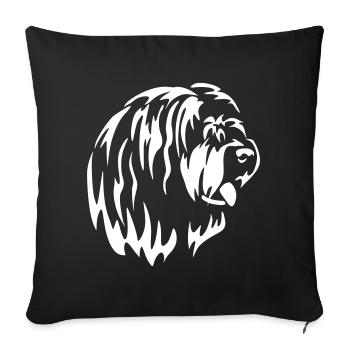 Tête de collie barbu « Black Edition » - Housse de coussin décorative 45 x 45 cm - noir - Devant