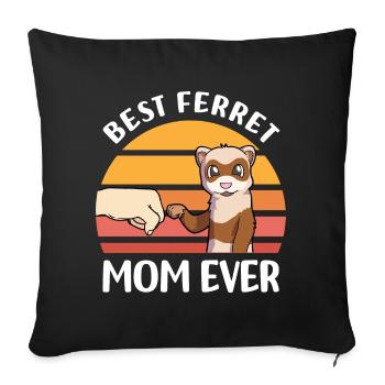 Frettchen Liebhaber Geschenke | Haustiere Tiere - Sofakissenbezug 45 x 45 cm - Schwarz - Vorne
