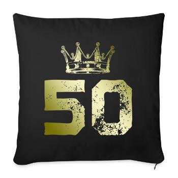 Couronne de 50 numéros - Housse de coussin décorative 45 x 45 cm - noir - Devant