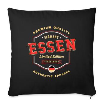 Essen Deutschland Stadt Schrift Vintage Retro - Sofakissenbezug 45 x 45 cm - Schwarz - Vorne