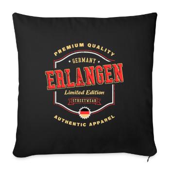 Erlangen Germany City Font Vintage Retro - Sofa pillowcase 17,3'' x 17,3'' (45 x 45 cm) - black - Front