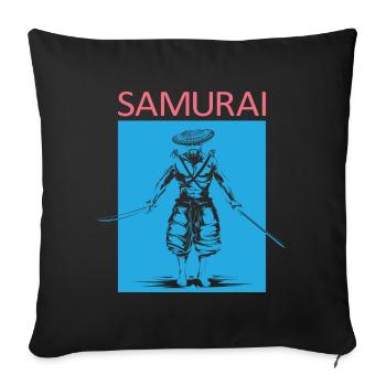 Symbole de samouraï Icône du logo Illustration Graphique - Housse de coussin décorative 45 x 45 cm - noir - Devant