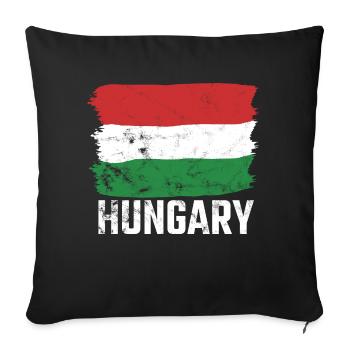 Ungarn Hungary Flagge Ungarisch Stolz - Sofakissenbezug 45 x 45 cm - Schwarz - Vorne