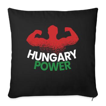 Hongrie Hongrie Drapeau Puissance Fierté hongroise - Housse de coussin décorative 45 x 45 cm - noir - Devant