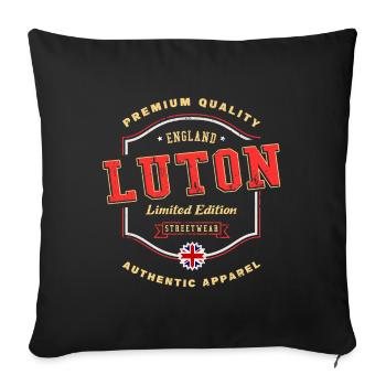 Luton Angleterre UK City Font Vintage Rétro - Housse de coussin décorative 45 x 45 cm - noir - Devant