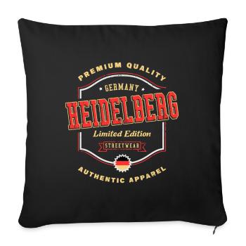 Heidelberg Allemagne City Font Vintage Rétro - Housse de coussin décorative 45 x 45 cm - noir - Devant