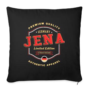 Jena Germany City Font Vintage Retro - Sofa pillowcase 17,3'' x 17,3'' (45 x 45 cm) - black - Front
