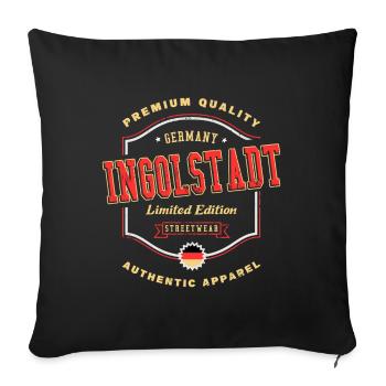 Ingolstadt Germany City Font Vintage Retro - Sofa pillowcase 17,3'' x 17,3'' (45 x 45 cm) - black - Front