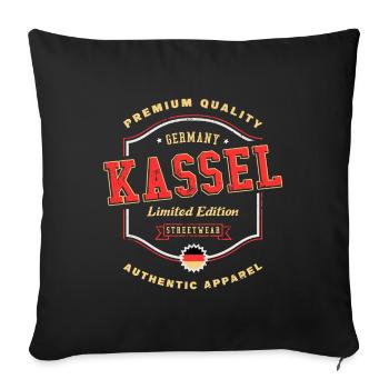 Kassel Deutschland Stadt Schrift Vintage Retro - Sofakissenbezug 45 x 45 cm - Schwarz - Vorne