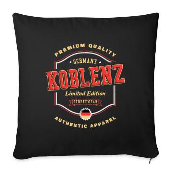 Koblenz Deutschland Stadt Schrift Vintage Retro - Sofakissenbezug 45 x 45 cm - Schwarz - Vorne