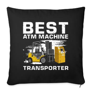 Warehouse drivers and warehouse workers for forklifts - Sofa pillowcase 17,3'' x 17,3'' (45 x 45 cm) - black - Front