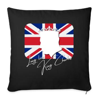 British King Coronation Charles England Flag - Sofa pillowcase 17,3'' x 17,3'' (45 x 45 cm) - black - Front