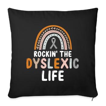 Enseignants de sensibilisation à la dyslexie et de dyslexie - Housse de coussin décorative 45 x 45 cm - noir - Devant