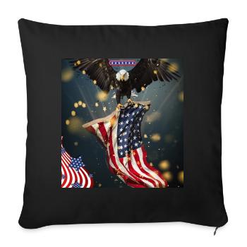 USA, American Eagle - Sofa pillowcase 17,3'' x 17,3'' (45 x 45 cm) - black - Front