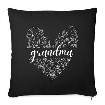 Grand-mère. Cadeau de grand-mère - Housse de coussin décorative 45 x 45 cm - noir - Devant