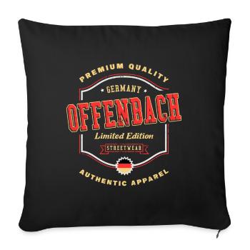Offenbach Allemagne City Font Vintage Retro - Housse de coussin décorative 45 x 45 cm - noir - Devant