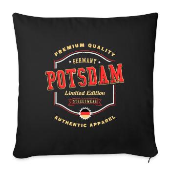 Potsdam Deutschland Stadt Schrift Vintage Retro - Sofakissenbezug 45 x 45 cm - Schwarz - Vorne