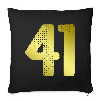 41 Maillot numéro - Housse de coussin décorative 45 x 45 cm - noir - Devant