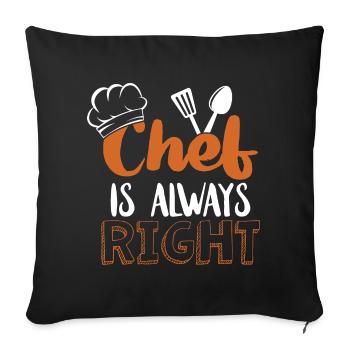 Chef Chef Chef Cuisine Drôle de dicton - Housse de coussin décorative 45 x 45 cm - noir - Devant