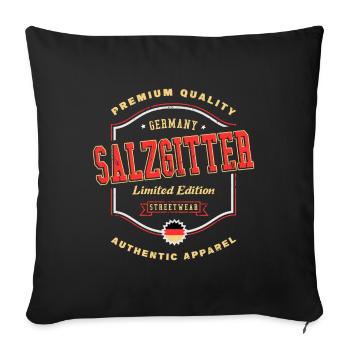 Salzgitter Germany City Font Vintage Retro - Sofa pillowcase 17,3'' x 17,3'' (45 x 45 cm) - black - Front