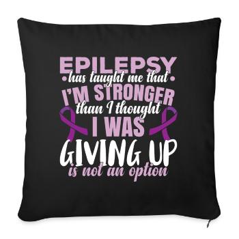 Epilepsy Warrior Purple Ribbon - Sofa pillowcase 17,3'' x 17,3'' (45 x 45 cm) - black - Front