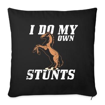 Ich mache meine eigenen Stunts Fantastische Pferde - Sofakissenbezug 45 x 45 cm - Schwarz - Vorne