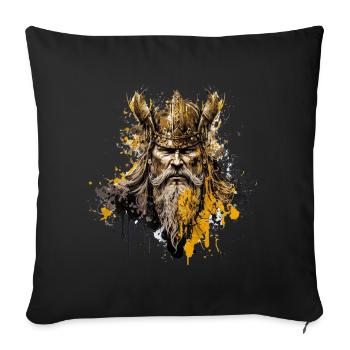 Viking ink splatter style - Sofa pillowcase 17,3'' x 17,3'' (45 x 45 cm) - black - Front