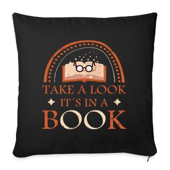 Regardez, c’est dans un livre - Housse de coussin décorative 45 x 45 cm - noir - Devant