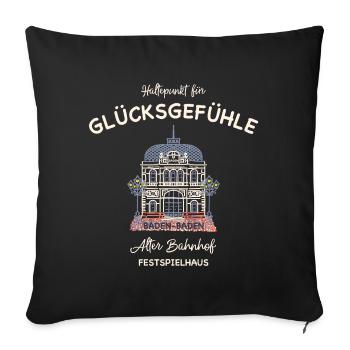 Baden-Baden, Festspielhaus Alter Bahnhof - Sofa pillowcase 17,3'' x 17,3'' (45 x 45 cm) - black - Front