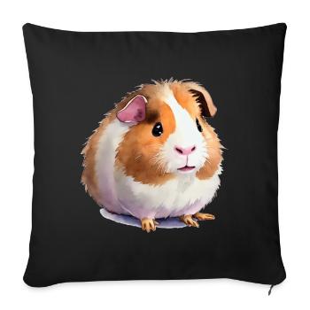 cute guinea pig - Sofa pillowcase 17,3'' x 17,3'' (45 x 45 cm) - black - Front