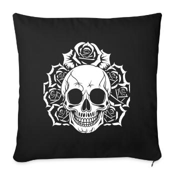 Horreur Crâne Crâne Art Crâne Gothique Heavy Metal - Housse de coussin décorative 45 x 45 cm - noir - Devant