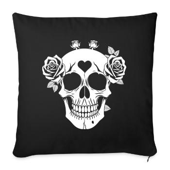 Horreur Crâne Crâne Art Crâne Gothique Heavy Metal - Housse de coussin décorative 45 x 45 cm - noir - Devant