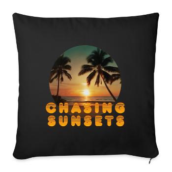 Chasing sunsets - Sofa pillowcase 17,3'' x 17,3'' (45 x 45 cm) - black - Front