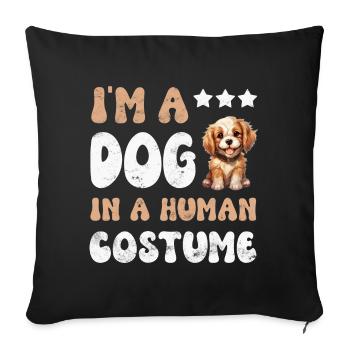Chiens de chien - Housse de coussin décorative 45 x 45 cm - noir - Devant