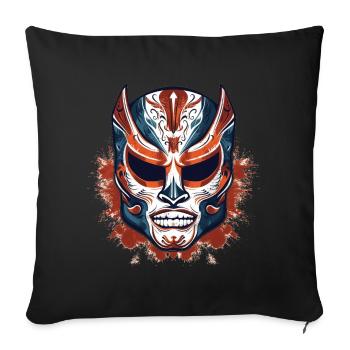 Lucha Libre Masque de Lutte Mexicaine Luchador - Housse de coussin décorative 45 x 45 cm - noir - Devant