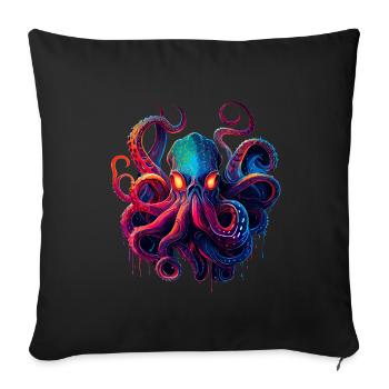 Octopus illustration - Sofa pillowcase 17,3'' x 17,3'' (45 x 45 cm) - black - Front