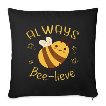 Cute Honeybee Bee Bumblebee Design - Sofa pillowcase 17,3'' x 17,3'' (45 x 45 cm) - black - Front