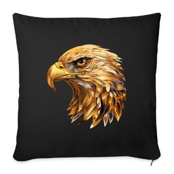 Eagle Head Gold Bird of Prey Bird Animal Nature - Sofa pillowcase 17,3'' x 17,3'' (45 x 45 cm) - black - Front