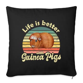 Guinea pig - Sofa pillowcase 17,3'' x 17,3'' (45 x 45 cm) - black - Front