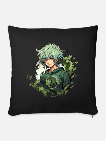 Manga Boy Design - Sofakissenbezug 45 x 45 cm - Schwarz