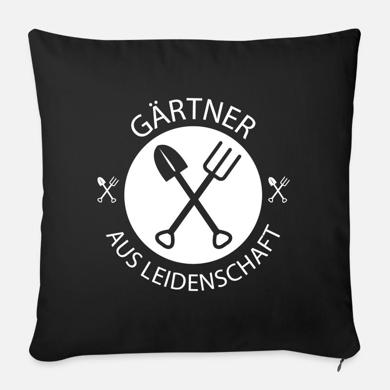 gardener garden nature spade fork tools work - Sofa pillowcase 17,3'' x 17,3'' (45 x 45 cm) - black
