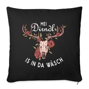 Dirndl Wäsch Oktober Hirschgeantler - Housse de coussin décorative 45 x 45 cm - noir - Devant