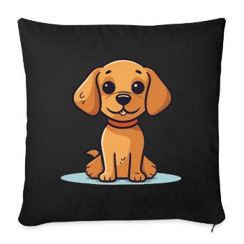 Cute dog design for dog owners - Sofa pillowcase 17,3'' x 17,3'' (45 x 45 cm) - black - Front