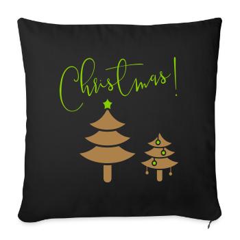 Sapin de Noël - Housse de coussin décorative 45 x 45 cm - noir - Devant