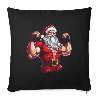 Bath Santa Claus Christmas Muscular Cool - Sofa pillowcase 17,3'' x 17,3'' (45 x 45 cm) - black - Front