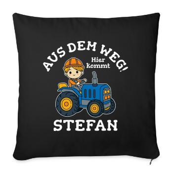 Stefan Vorname Traktor - Sofakissenbezug 45 x 45 cm - Schwarz - Vorne
